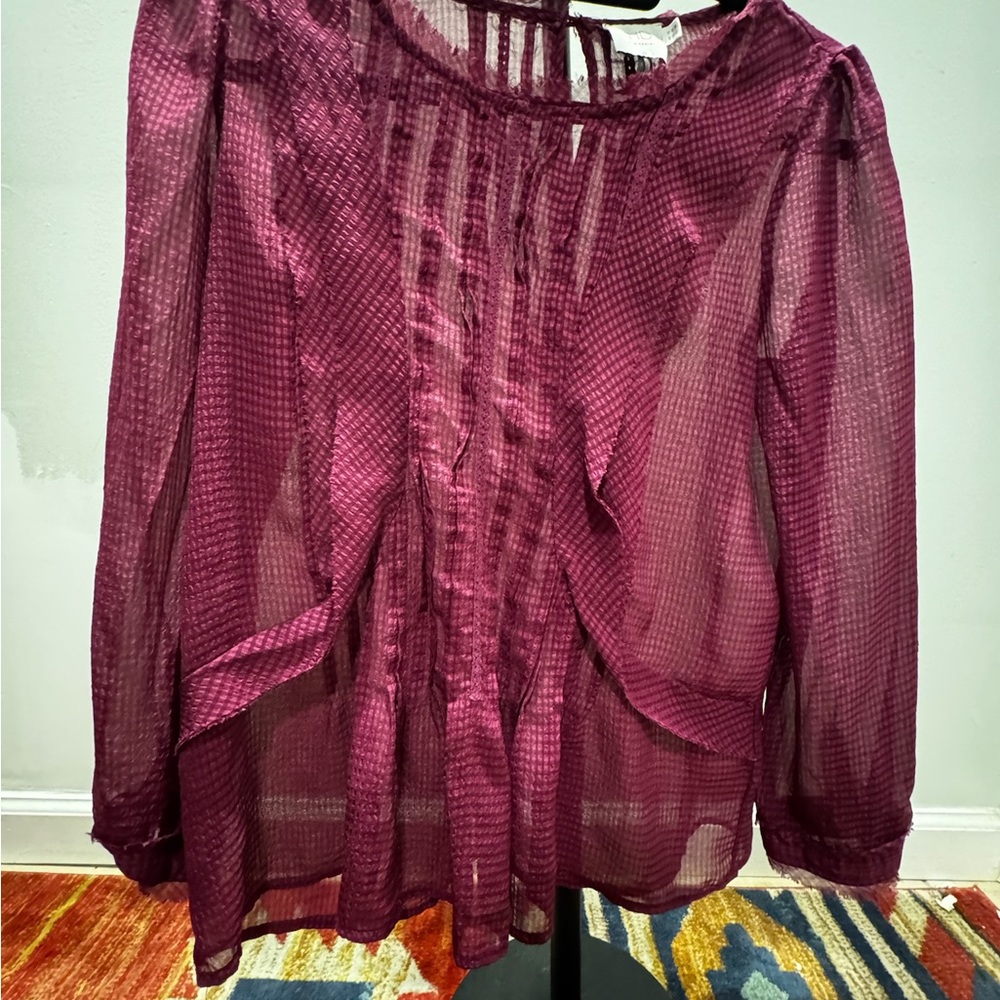 HD in Paris Plum Sheer Blouse